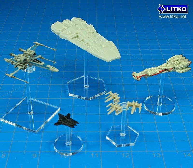 LITKO Acrylic Flight Stands | Round | 3mm Clear Circular Flight Base with Peg (20mm) - Image 3